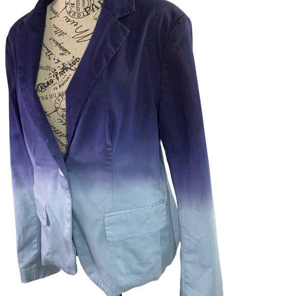 Boston Proper Womens Jacket Blazer Blue Ambre Polyester Lining US size 10 (M) - Picture 4 of 11